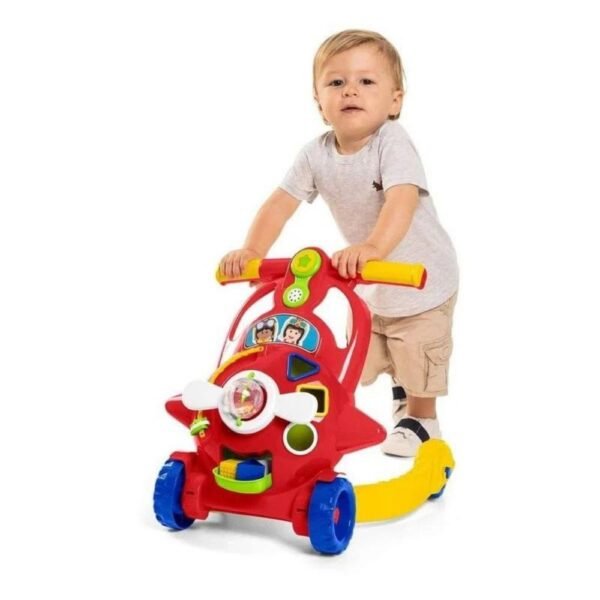 Andador Bebe Aviador Vermelho Com Som +9 Meses Tateti - Imagem 6