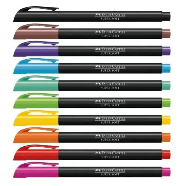 Caneta Pincel Brush Pen Faber Castell Super Soft C/10UN - Imagem 2
