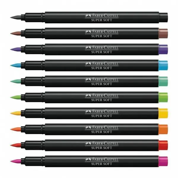 Caneta Pincel Brush Pen Faber Castell Super Soft C/10UN - Imagem 3