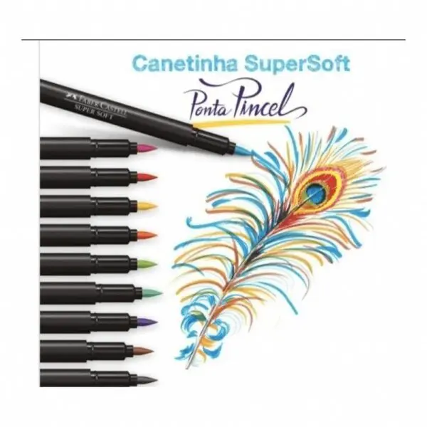 Caneta Pincel Brush Pen Faber Castell Super Soft C/10UN - Imagem 4