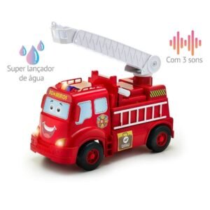 Carro De Bombeiros Em Acao Lanca Agua Com Som e Luz TaTeTi