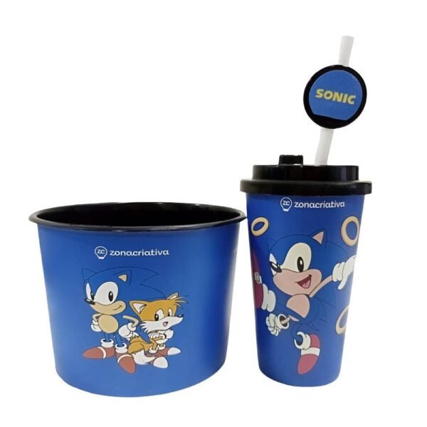 Kit Almofada Balde De Pipoca E Copo Sonic Zona Criativa - Imagem 4