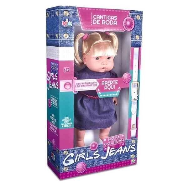 Boneca Nova Colecao Girls Jeans Canta Cantigas Milk - Imagem 3