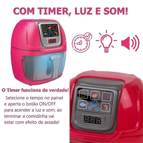 Brinquedo Fritadeira Eletrica Air Fryer Mania De Casa DM Toy - Imagem 2