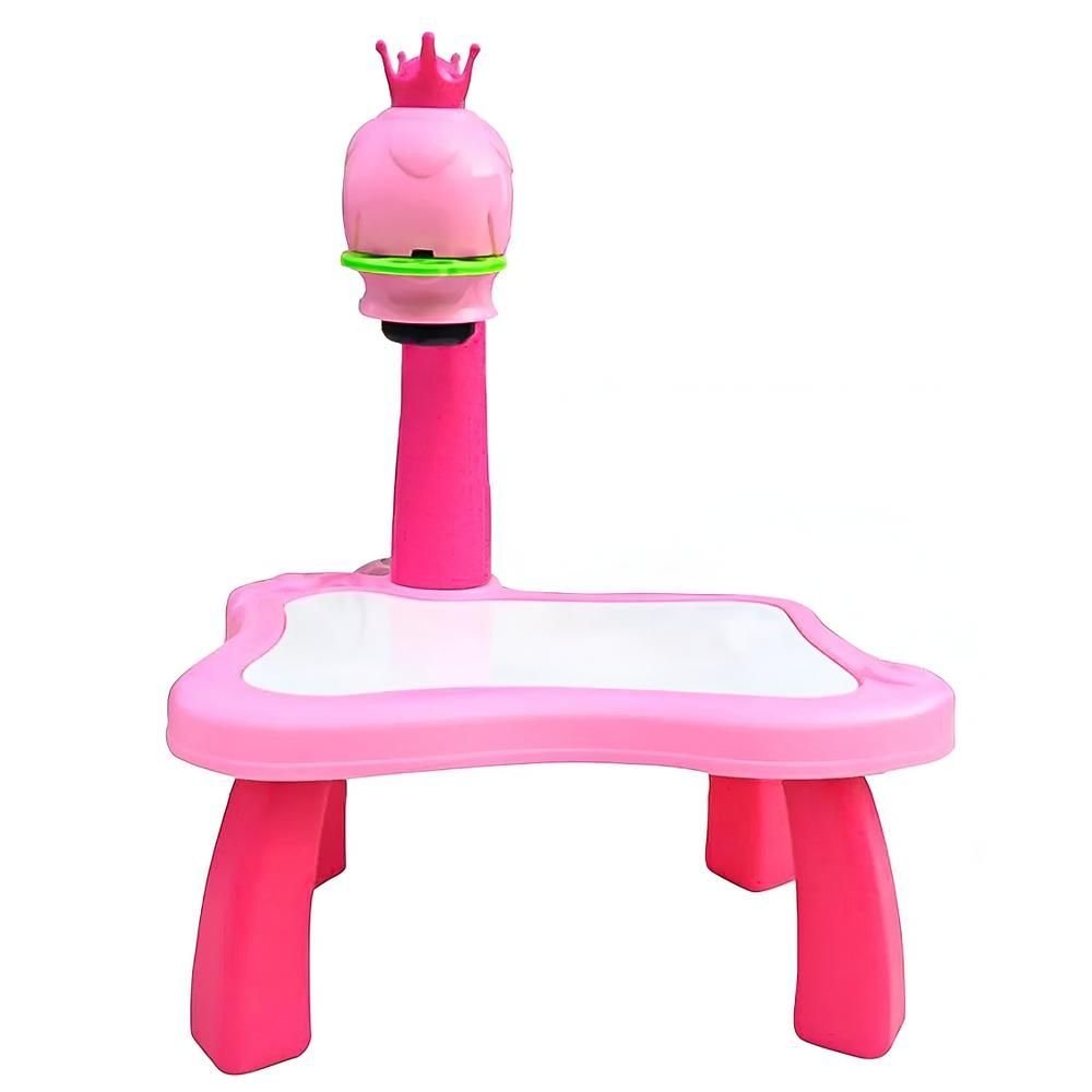 Brinquedo Mesa Projetor De Desenho Divertida Com Som Rosa DM - Imagem 5