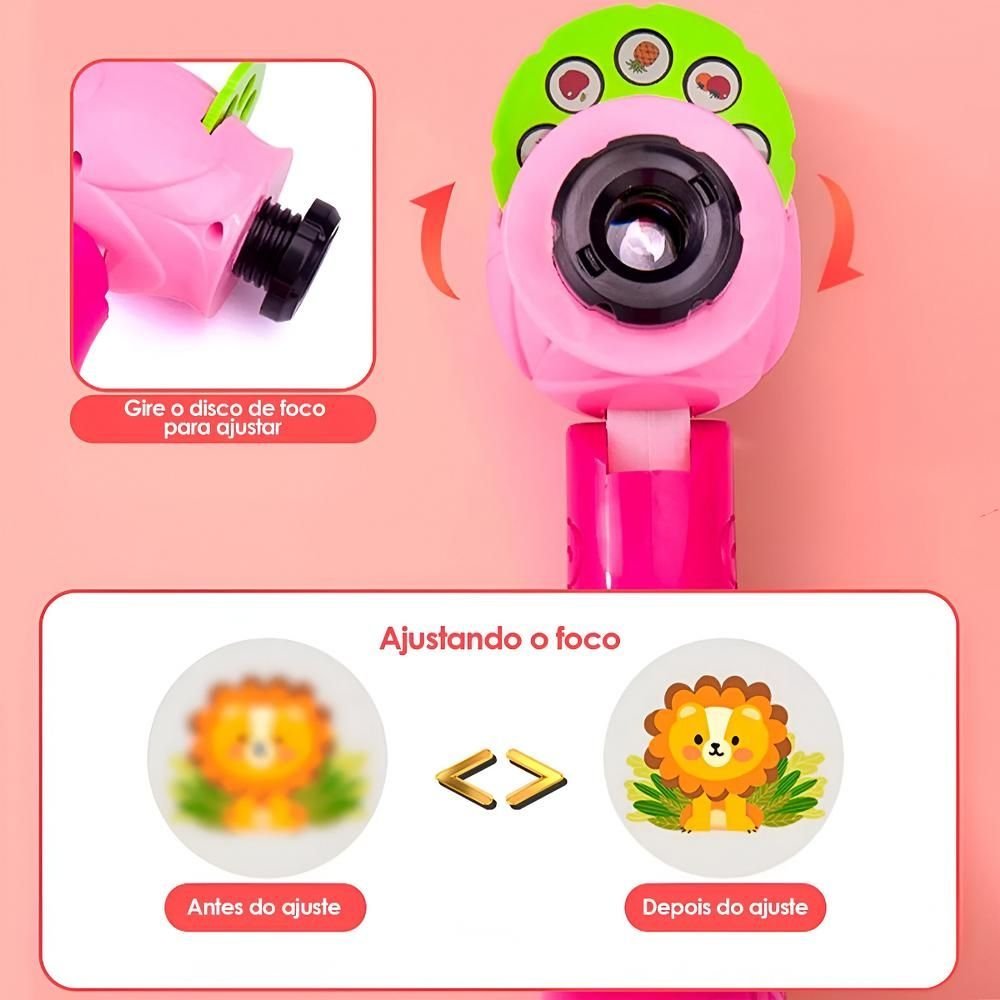 Brinquedo Mesa Projetor De Desenho Divertida Com Som Rosa DM - Imagem 6