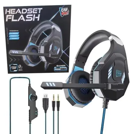 Fone De Ouvido Headset Flash Gamer Com Led USB E P2 DM GO