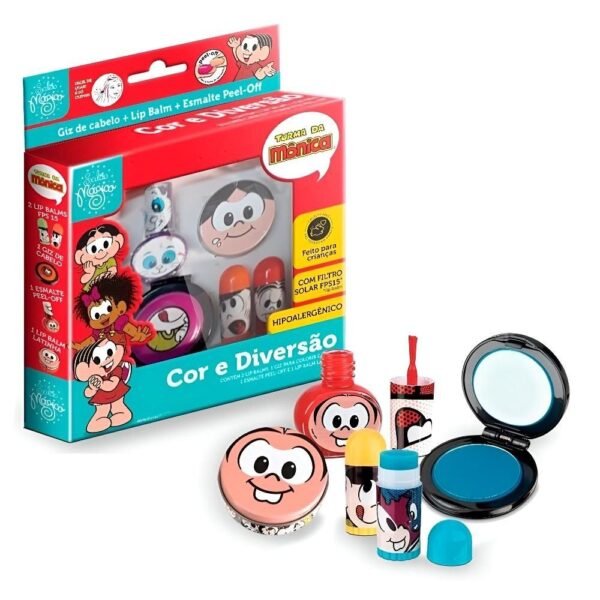 Kit Maquiagem Infantil Turma Da Monica Cor E Diversao 5Pecas