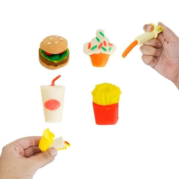 Kit Massinha Mania Lanchinho 5 Cores +7 Acessorios DM Toys - Imagem 3