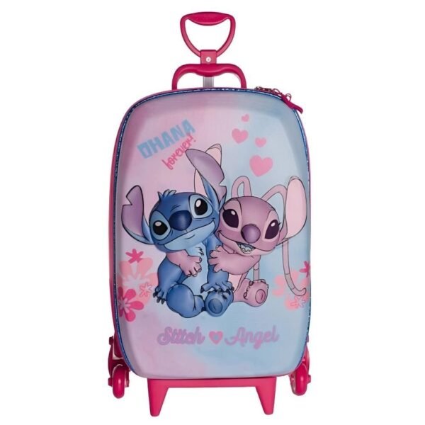 Mochila De Rodinha 3D Stitch E Angel Maxtoy