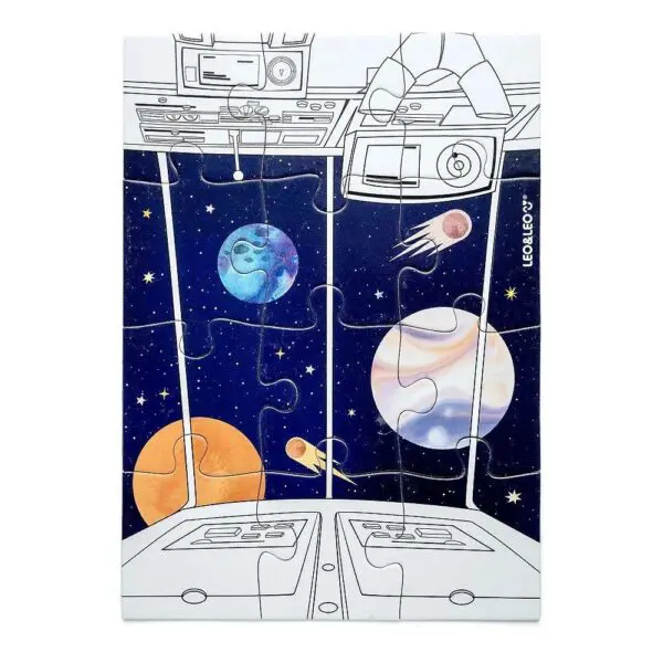 Quebra Cabeca 4 Em 1 Para Colorir Galaxia 72 Pecas Leo E Leo - Imagem 3