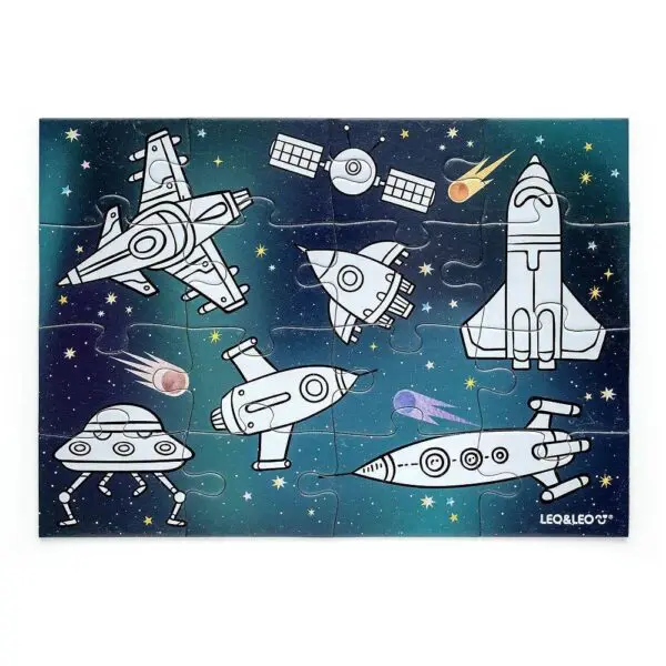 Quebra Cabeca 4 Em 1 Para Colorir Galaxia 72 Pecas Leo E Leo - Imagem 6