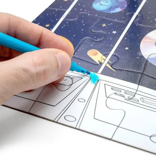 Quebra Cabeca 4 Em 1 Para Colorir Galaxia 72 Pecas Leo E Leo - Imagem 7