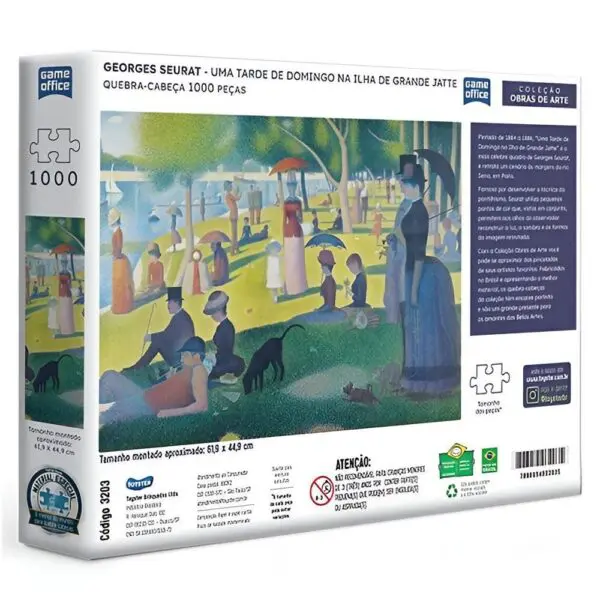 Quebra Cabeca Georges Seurat Grande Jatte 1000 Pecas Toyster - Imagem 2