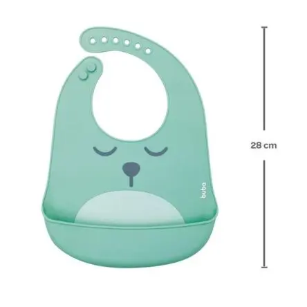 Babador De Silicone Com Pega Migalhas Gumy Verde Buba