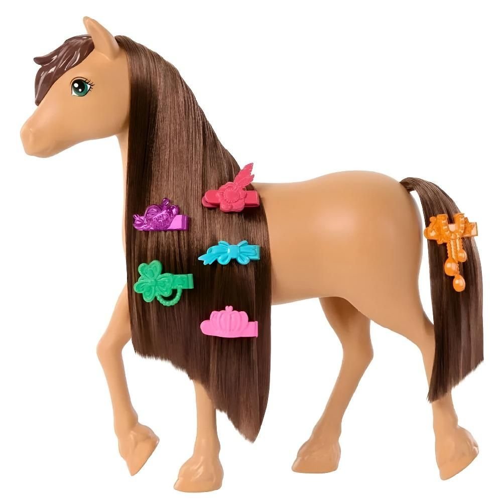 Barbie Penteado Do Ponei Com Acessorios Marrom Mattel HXJ29 - Imagem 2