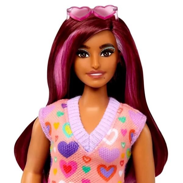 Boneca Barbie Fashionistas Vestido Coracoes 207 Mattel - Imagem 3