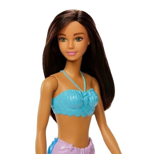 Boneca Barbie Sereia Morena Cauda Azul Mattel - Imagem 2