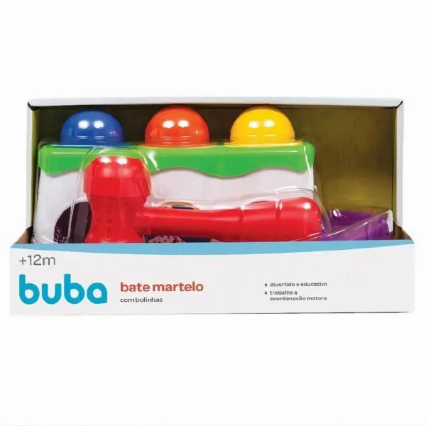 Brinquedo Para Bebe Bate Martelo Com Bolinhas +6 Meses Buba - Imagem 5