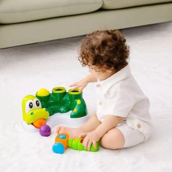 Brinquedo Para Bebe Jacare Bate Martelo Com Bolinhas Buba - Imagem 6