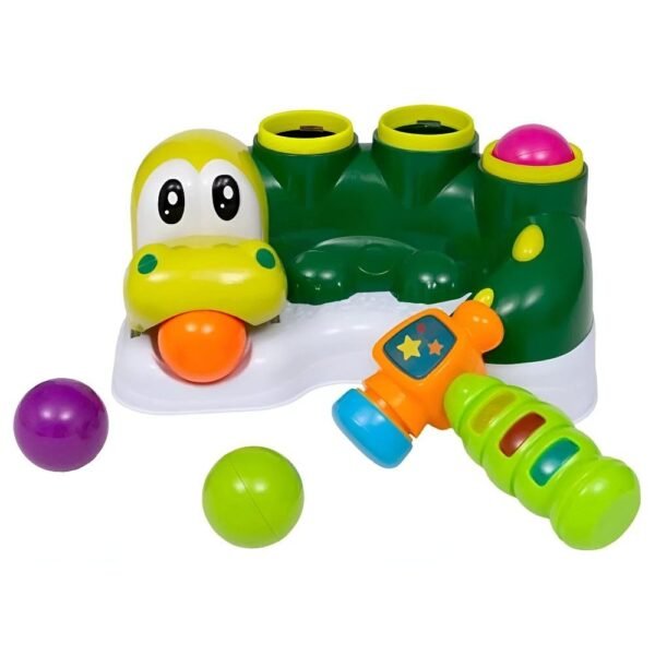 Brinquedo Para Bebe Jacare Bate Martelo Com Bolinhas Buba - Imagem 2