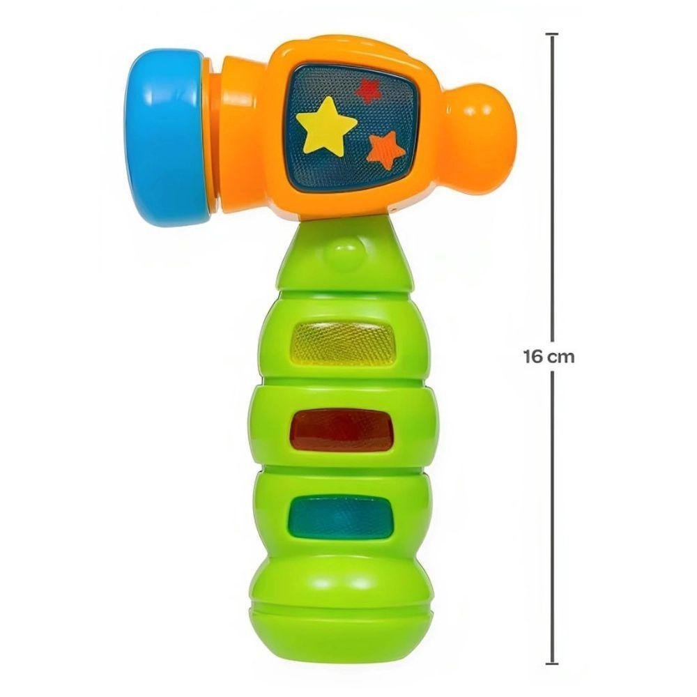 Brinquedo Para Bebe Martelo De Atividade Com Luz E Som Buba - Imagem 2