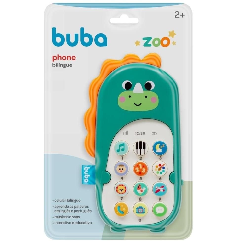 Brinquedo Para Bebe Phone Bilingue Zoo Dino Buba
