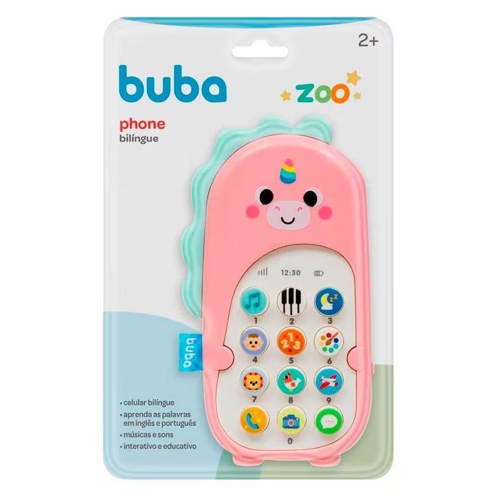 Brinquedo Para Bebe Phone Bilingue Zoo Unicornio Buba
