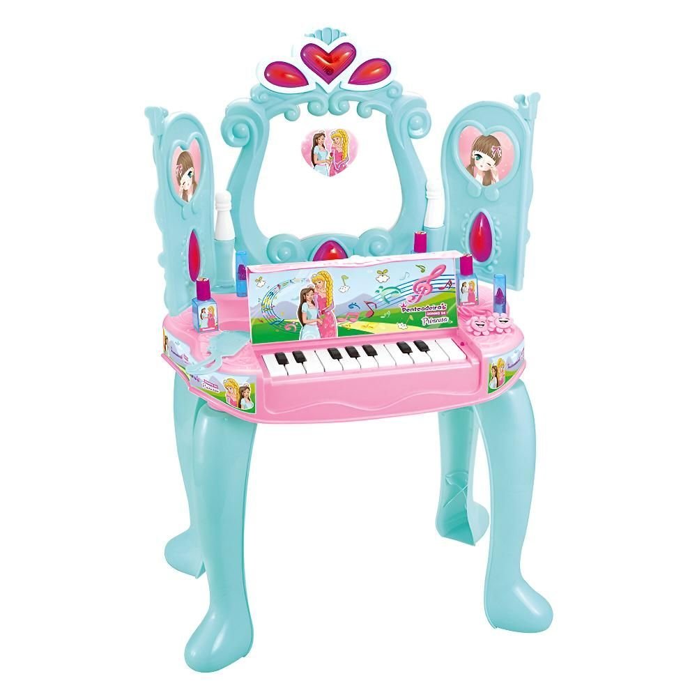 Brinquedo Penteadeira Sonho De Princesa Com Piano DM Toys - Imagem 2