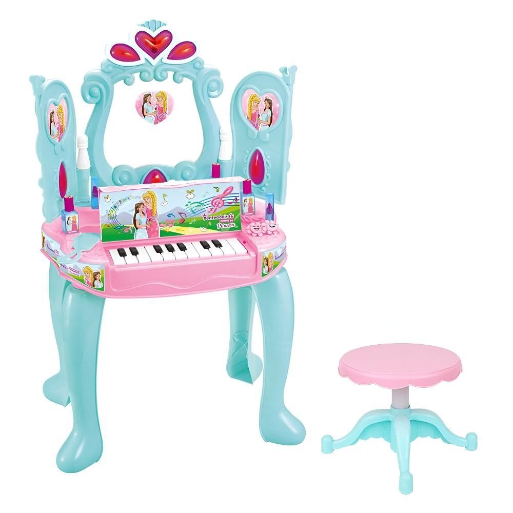 Brinquedo Penteadeira Sonho De Princesa Com Piano DM Toys