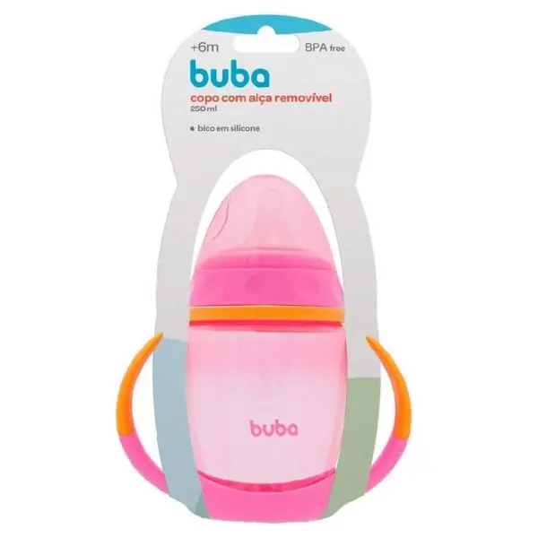 Copo De Treinamento Com Alca Removivel 250ml Rosa Buba - Imagem 4