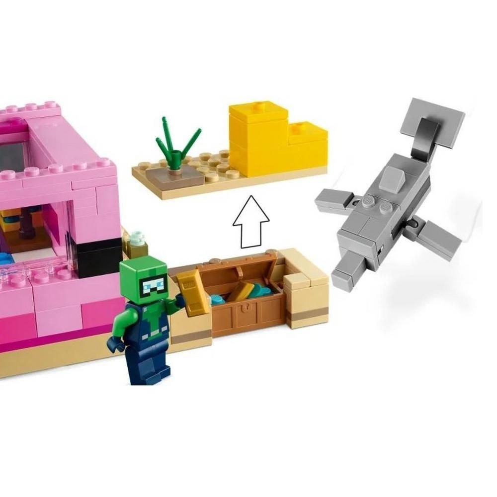 Lego Minecraft A Casa Do Axolotl 242 Pecas 21247 - Imagem 5