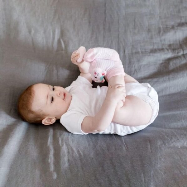 Meias Antiderrapantes Com Chocalho Gatinho Rosa Buba - Imagem 4