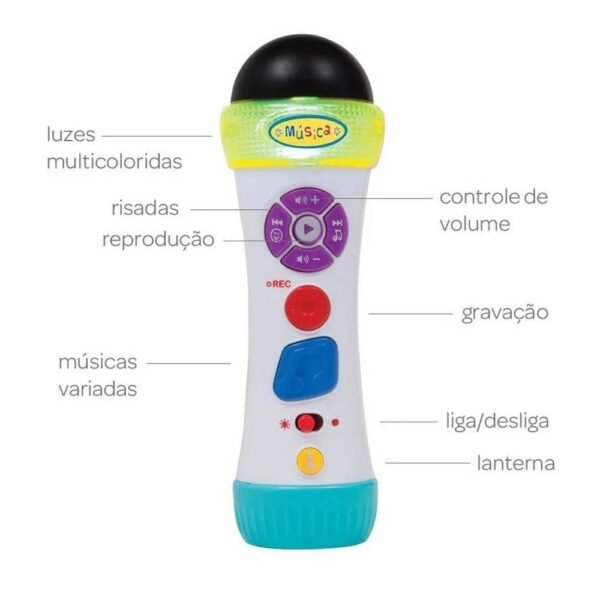 Microfone Musical Infantil Canta E Grava Buba 7967 - Image 3