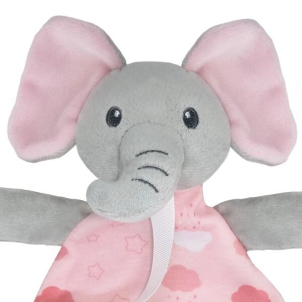 Naninha Elefante Com Prendedor De Chupeta Soninho Rosa Buba - Imagem 3