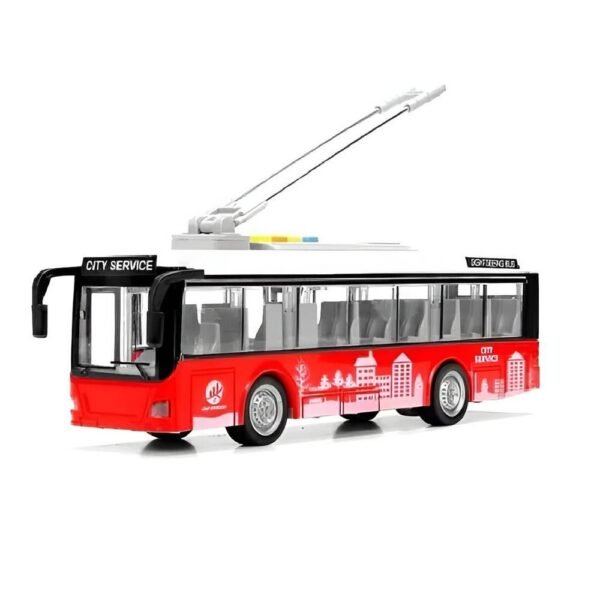 Onibus De Friccao Com Luz E Som Vermelho DM Toys - Image 3