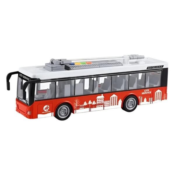 Onibus De Friccao Com Luz E Som Vermelho DM Toys - Image 2