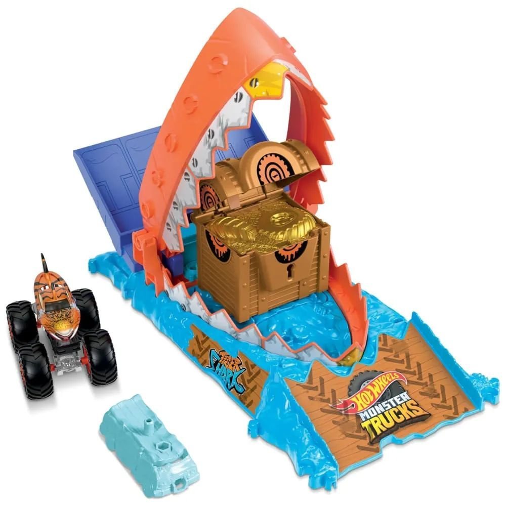 Pista Hot Wheels Monster Trucks Armadilha Do Tesouro Mattek - Imagem 2