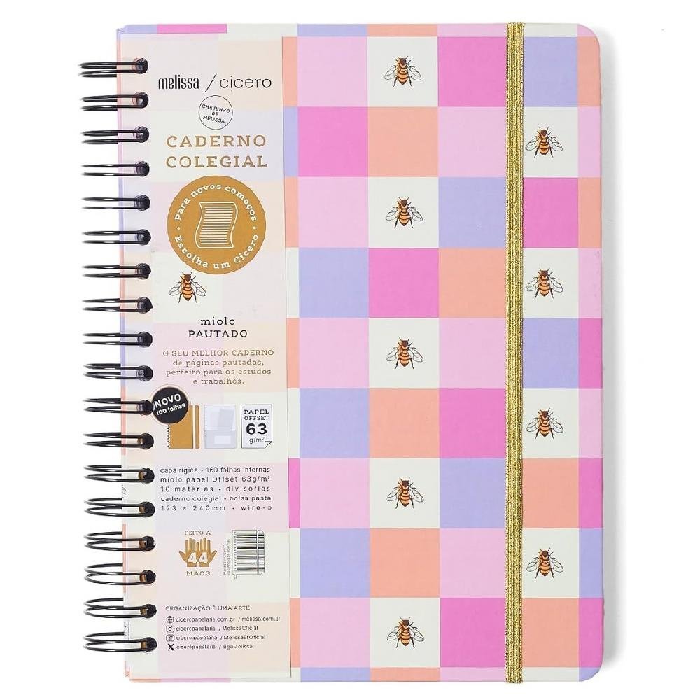Caderno Colegial Melissa Casinha Das Abelhas 160Fls Cicero