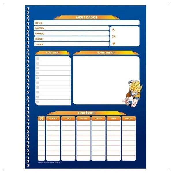 Caderno Universitario Dragon Ball Esfera Do Dragao 1M 80F SD - Imagem 4