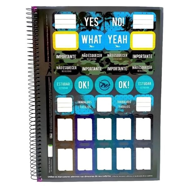 Caderno Universitario Onbongo Stay 1Materia 80Folhas Tilibra - Imagem 2