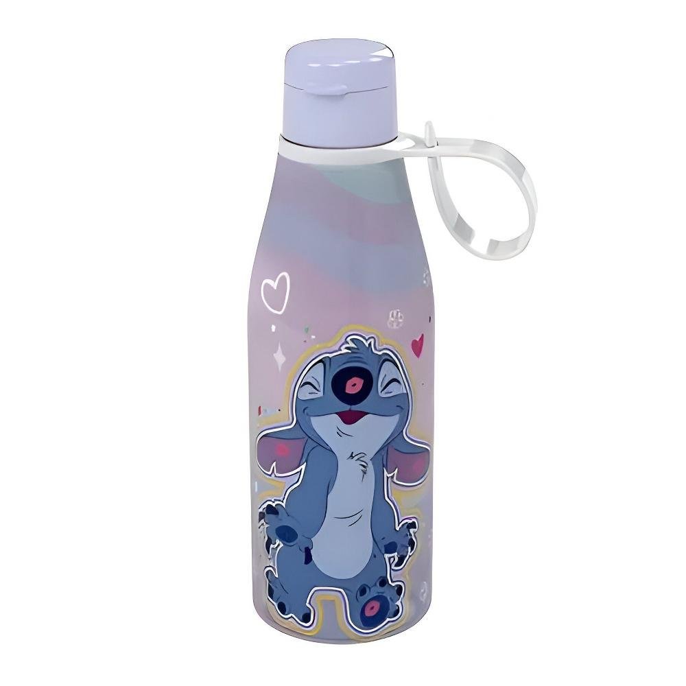 Garrafa Plastica Abre Facil Stitch Apaixonado 530ml Plasutil