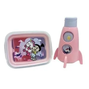 Kit Lanche Agnes Marmita + Garrafa Foguete 320ml Plasutil