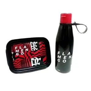 Kit Lanche Flamengo Marmita + Garrafa 530ml Plasutil