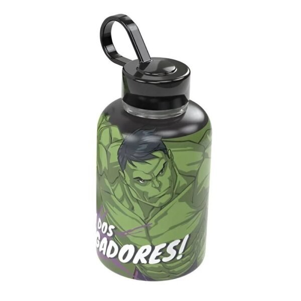 Kit Lanche Hulk Marmita + Garrafa Cilindrica 280ml Plasutil - Imagem 4