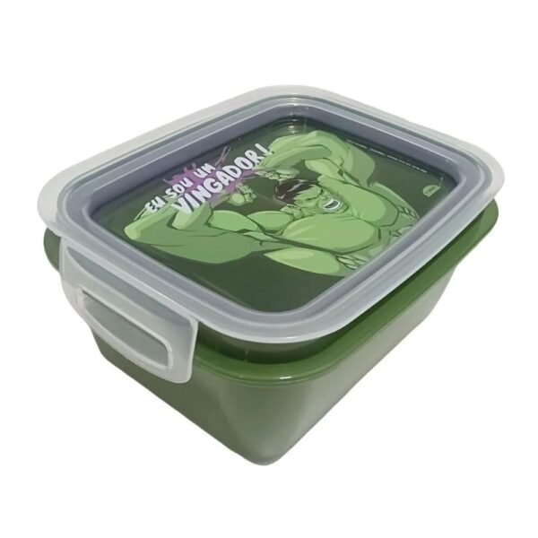 Kit Lanche Hulk Marmita + Garrafa Cilindrica 280ml Plasutil - Imagem 2
