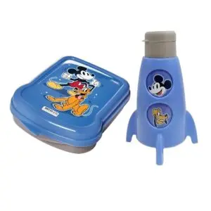 Kit Lanche Mickey Sanduicheira+Garrafa Foguete320ml Plasutil