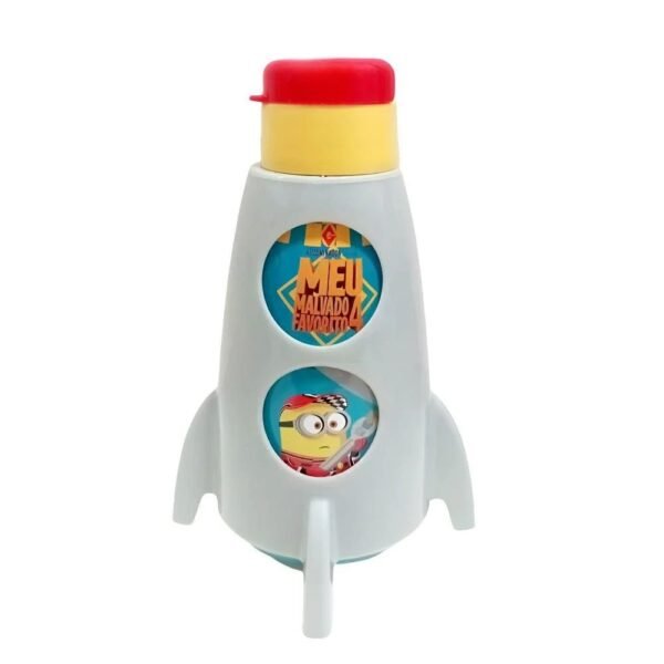 Kit Lanche Minions Marmita + Garrafa Foguete 320ml Plasutil - Imagem 4