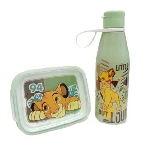 Kit Lanche Rei Leao Marmita + Garrafa 530ml Plasutil