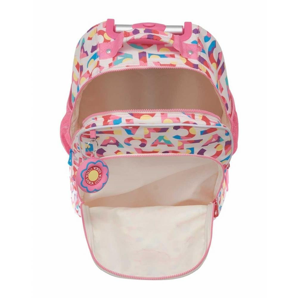 Kit Mochila De Rodinha Tubo Lilica Flowers Lov It +Lancheira - Imagem 3